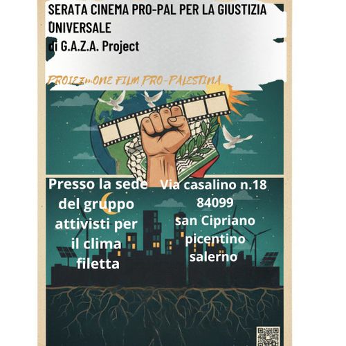 Proiezione documentario "Pro-pal per la giustizia universale" prodotto da G.A.Z.A. Project