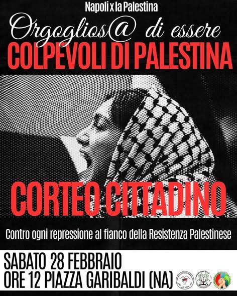 CORTEO CONTRO OGNI REPRESSIONE, AL FIANCO DELLA RESISTENZA PALESTINESE