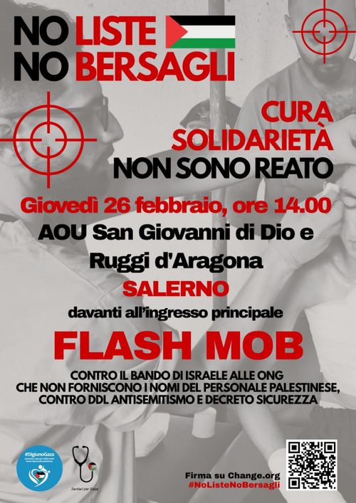 FLASH MOB CONTRO IL BANDO DI ISRAELE ALLE ONG